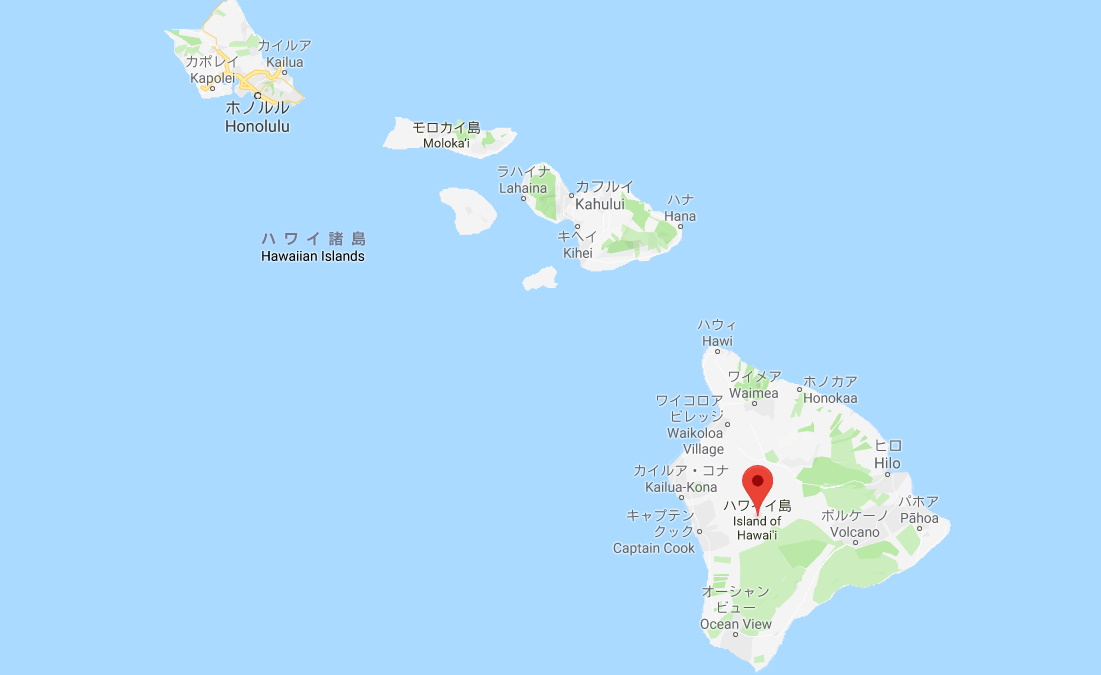 googleMAPで見るハワイ島